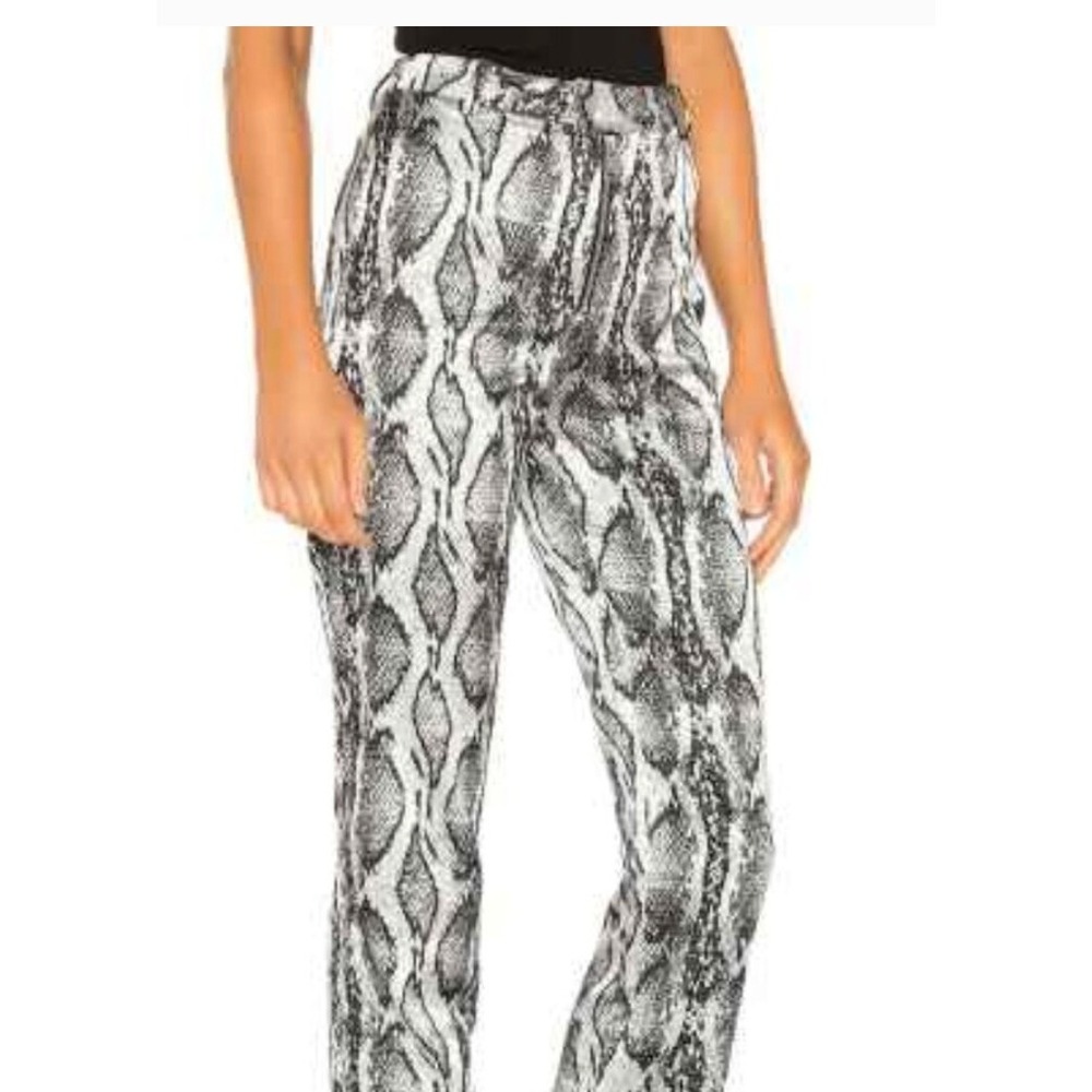 I am Gia sz M black/white snake skin pattern rock n roll metal pants J